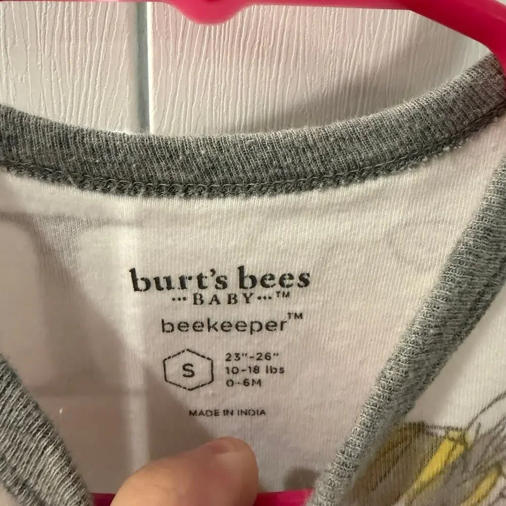 Burt's Bees Baby Beekeeper Wearable Blanket Sleep Sack Bee & Letters Print Size